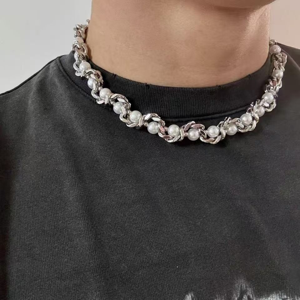 Pearl Wrapped High-end, Light Luxury, Niche Necklace, Men's Collarbone Women's Versatile Sweater Chain, Jewelry Necklace_ipsvogv.com