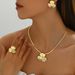 Minimalist women's necklace, ring, jewelry set, niche clover flower design, inlaid zircon earrings_ipsvogv.com