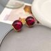 Silver Needle Simple and Fashionable Glass Bean Red New Year High End, Small Personality Earrings for Women_ipsvogv.com