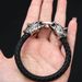 Titanium steel Wolf head handmade leather rope bracelet personality creative men's bracelet jewelry bracelet for men and women_ipsvogv.com
