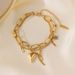 INS New Fashionable And Versatile Multi-layer Women's Stainless Steel Plated Real Gold Geometric Star Bracelet_ipsvogv.com
