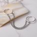 Plain Smooth Tassel Double Layer Chain Fashion Personalized Trendy One Piece Ring Set Of 2_ipsvogv.com