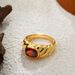 Unisex Personalized Fashion All Match Ring Inlaid White And Green Ring Retro Multi Color Zircon Ring_ipsvogv.com