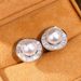 Cao Shi's New Trendy and Gentle Small Fragrant Style for Women with Advanced Temperament, Irregular Round Earrings,_ipsvogv.com