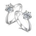 T Family Classic Six Claw Mosang Stone Women's D Color S Pure Silver Carat Wedding Ring_ipsvogv.com