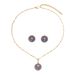 Minimalist new style women's necklace earring set, niche flower drip oil setting, this design collarbone chain for women_ipsvogv.com