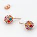 Unisex popular jewelry Rose gold electroplated micro inlaid zircon ball earrings Popular women's earrings_ipsvogv.com