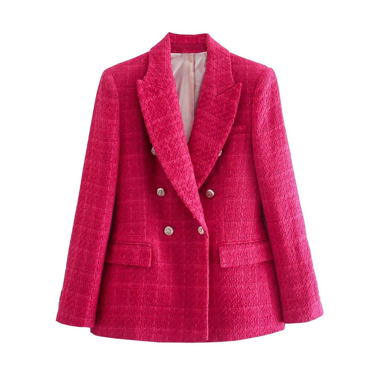 Women's textured casual fashion loose suit jacket_ipsvogv.com