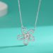 Women's Jewelry Silver Moissanite All Match Light Luxury Gesang Flower Moissanite Necklace Earrings Set Fashion Inlaid Temperament Clavicle Chain_ipsvogv.com