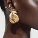 E12594 Irregular ZA with Geometric Flower Bud and Metallic Texture Earrings_ipsvogv.com