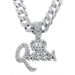 Hip Hop Crown QUEEN Trendy Tennis Chain Necklace, Unisex Alloy Pendant Jewelry_ipsvogv.com