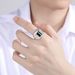 ring, Index Zircon Noble And Majestic Finger Trendy Men's Fashionable Open Mouth Wide Version Black Diamond Lucky Ring,_ipsvogv.com