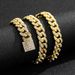 Men's hip hop trendsetter diamond box buckle Cuban chain thick 13mm dense hip hop necklace clavicle chain_ipsvogv.com