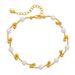 Pearl bracelet personality knotted gold round beads copper tube design hand string transfer beads good luck hand jewelry plated with K real gold_ipsvogv.com