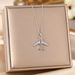 Personalized Hip-hop With Diamond Inlaid Airplane Pendant, Titanium Steel Necklace, Women's Instagram Trend Sweater_ipsvogv.com