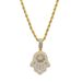 Hip Hop Hamsa Palm Zircon Necklace Men's Full Diamond Trendy Jewelry_ipsvogv.com