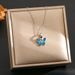 Popular Accessories Drip Oil Gradient Blue Cute Butterfly For Female Niche Non Fading Necklace_ipsvogv.com