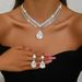 Women’s Jewelry Set Fashion Light Luxury Water Drop Necklace Earrings Set Wedding Accessories Fashion Bridal Jewelry Set Christmas Wedding_ipsvogv.com