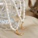 Moon Crescent Pendant Natural Freshwater Pearl Necklace Versatile, Unique Personality, Temperament, Clavicle Chain,_ipsvogv.com