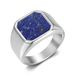 Men's Jewelry Personalized Fashion Titanium Steel Natural Gemstone Ring Trendy Titanium Steel Jewelry_ipsvogv.com