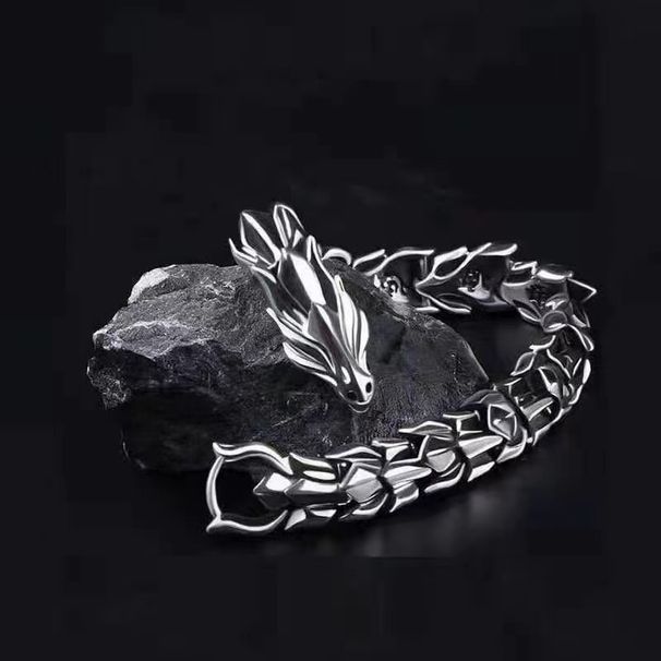 Head Men's Hip-Hop Bracelet Year Of The Punk Fashion Dragon Bone Jewelry_ipsvogv.com