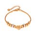 Women's Jewelry Fashion Niche Design Simple Stainless Steel Beaded Zircon Three Dimensional Frosted Love Bracelet_ipsvogv.com