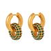 Women's Jewelry High End Light Luxury Personality Fashion Retro Titanium Steel Gold Plated Diamond Round Versatile Earrings Jewelry_ipsvogv.com