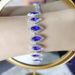 Wedding Photography Accessories Simple Copper Claw Chain Rhinestone Royal Blue Marquise Earrings Necklace Set 652_ipsvogv.com