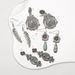 E12733 vintage artistic carved antique silver with Bohemian ethnic style inlaid turquoise earrings_ipsvogv.com