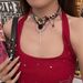 Dark Punk Style Red Necklace Female Heavy Industry Subculture Y2K Clavicle Chain Sweet Cool Hot Girl Necklace New Year Trend_ipsvogv.com