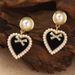 Pearl Heart Earrings Light Luxury High End New Summer Versatile Niche Bow Earrings Tassel Earrings For Women_ipsvogv.com