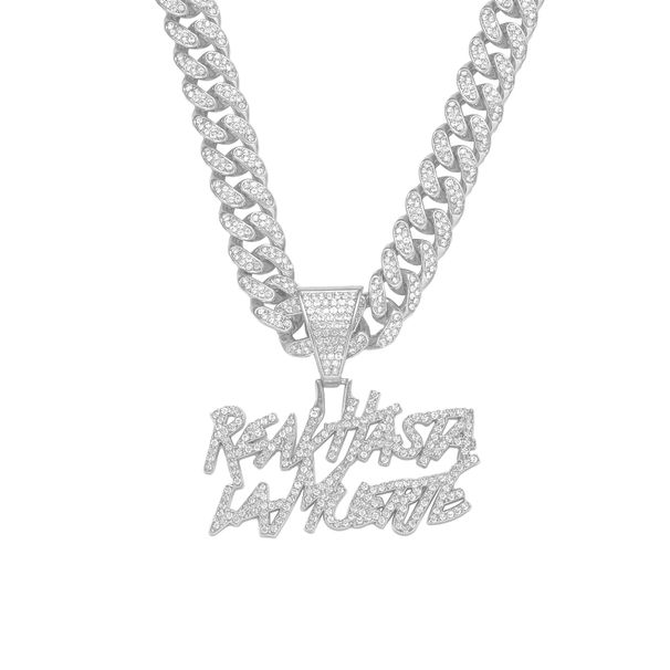 INS Hip Hop Alloy Necklace Exaggerated Full Diamond Letter Pendant Personalized Trendy Brand Accessories_ipsvogv.com