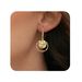 Women’s Jewelry Set Fashion Hot Sales Real Gold Brass Electroplating French Retro Hammer Pattern Disc Hoop Earrings Light Luxury Style Earrings_ipsvogv.com