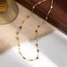 Titanium Steel, Gold, Colored Beaded, Niche Design Necklace For Women's Vacation, Natural Stone Lock Bone Chain_ipsvogv.com