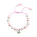 Ins Japanese and Korean small fragrance pink pearl English letters, niche design, set with diamonds, versatile bracelet_ipsvogv.com