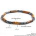 Cylindrical Yellow Tiger Eye Black Chalcedony Natural Stone Beaded Simple Men's Bracelet_ipsvogv.com
