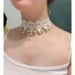 Korean Super Fairy White Lace Pearl Pendant Choker Sweet Gentle Short Neckband Collarbone Chain_ipsvogv.com