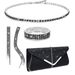 Fashion all match suit evening bag diamond studded elastic bracelet niche diamond necklace earrings four pieces_ipsvogv.com