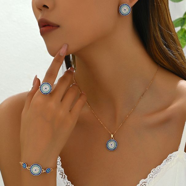 Women's necklaces, rings, jewelry sets with simple inlay, round bracelets, earrings, and versatile accessories_ipsvogv.com