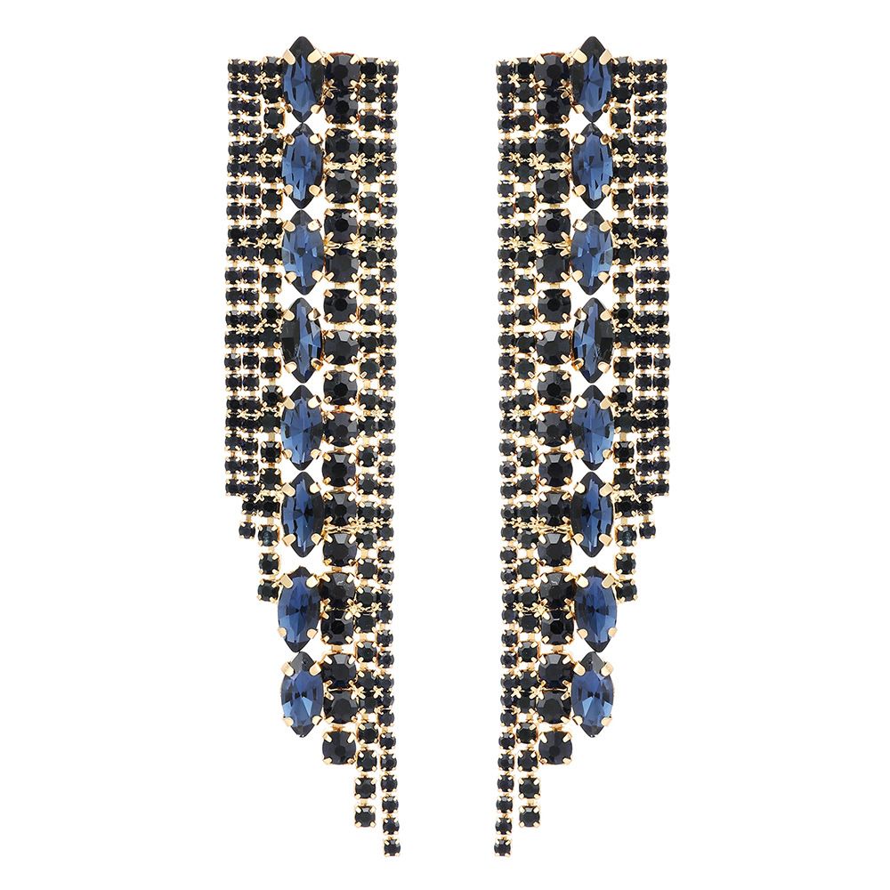 Long diamond glass earrings, high end earrings catwalk style, Cute Earrings_ipsvogv.com