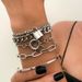 5! Cross Chain Lock Pendant Bracelet Set, European And American Hip Hop Atmosphere Ins Trendy Cool Internet Celebrity Fat Wrist MM Jewelry_ipsvogv.com
