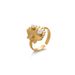 Elegant Pearl Studded Diamond Opening Stainless Steel Set For Women, French Style Non Fading Ring, Fashionable Index_ipsvogv.com