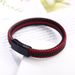 New Men's Bracelet Woven Leather Cord Magnetic Clasp Bangle_ipsvogv.com