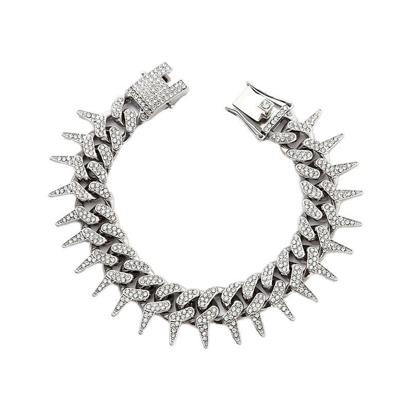 Unisex Hip Hop Style 12mm Spiked Street Fashion Men's And Women's Outer Clothing Matching Necklace Alloy Diamond Chain_ipsvogv.com