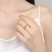 Vietnamese Sand Gold Double Love Women's Heart Shaped Simple, Fashionable, Versatile, Non Fading, Adjustable Ring_ipsvogv.com