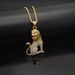 New Hip-Hop Jewelry Gold-Plated Diamond-Studded Fashion Personality Lion Titanium Steel Necklace Pendant_ipsvogv.com