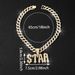 Men’s Jewelry Set Fashion New Letter Star Personality Niche Pendant Hip Hop Men's Environmentally Friendly Alloy Twist Necklace Jewelry_ipsvogv.com