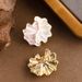 French Elegant Small Fragrance Style Diamond Inlaid Enamel Lotus Leaf Flower With Female Personality, Trendy And_ipsvogv.com
