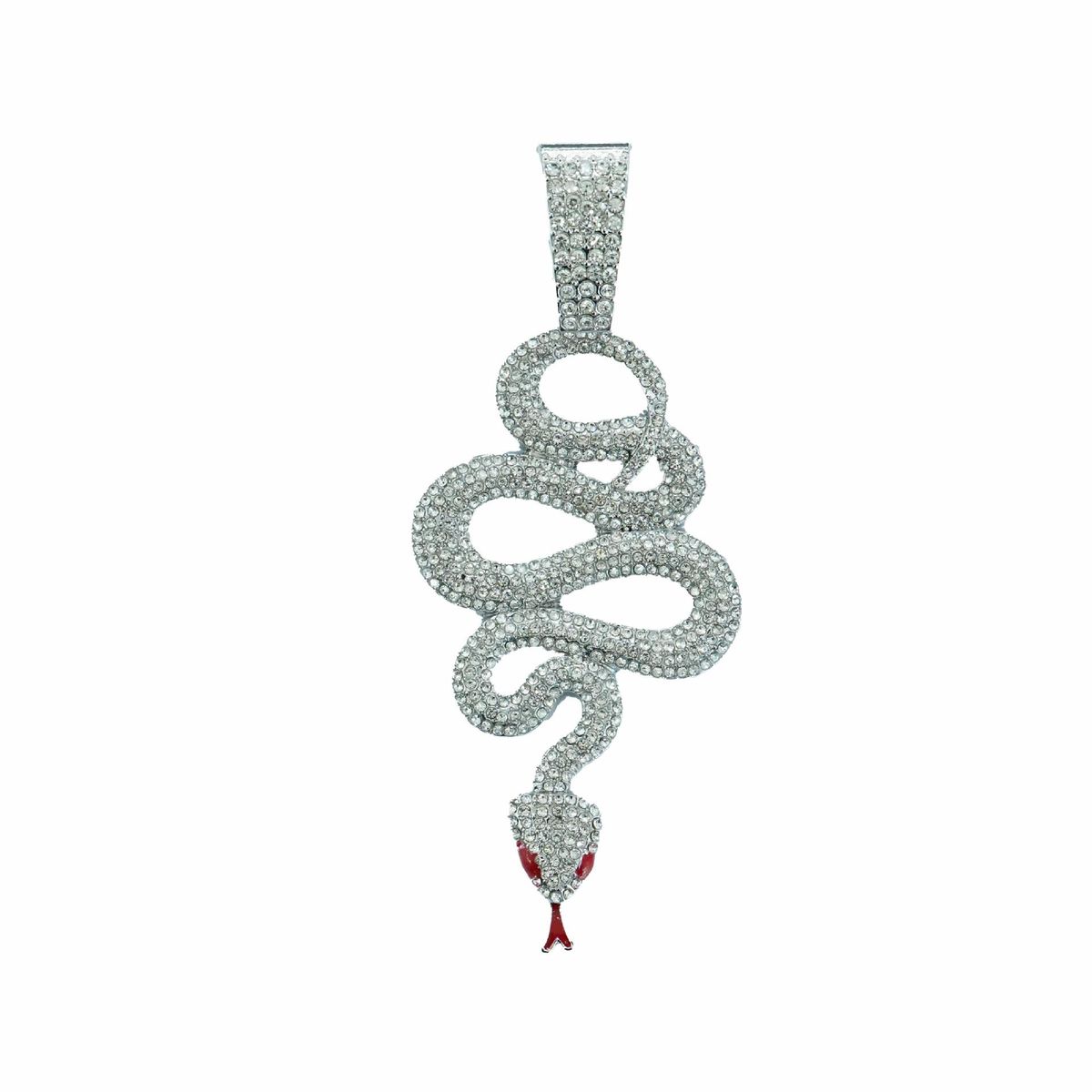 Renqing New Hot Selling 2025 Zodiac Alloy Pendant Full Diamond Spirit Snake Coiled Hip Hop Fashion Men's Necklace_ipsvogv.com