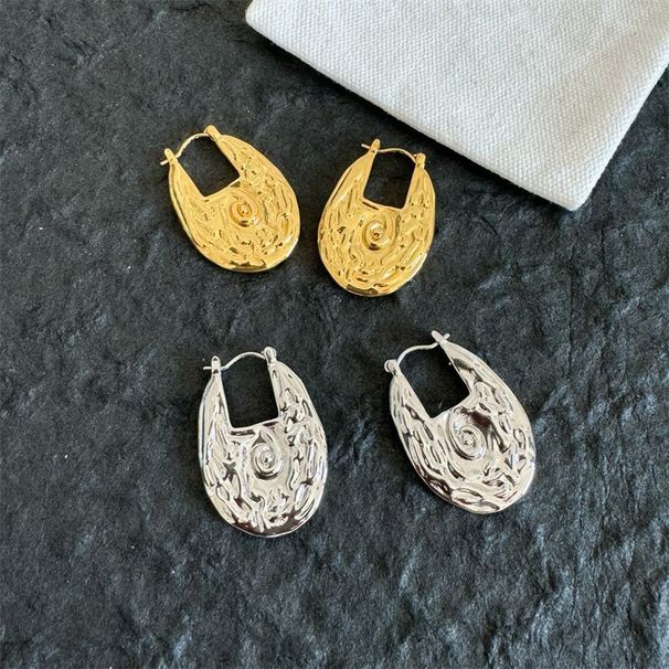 Small Niche Design With Conch Texture Copper Gold-plated, High-end, Personalized Metal Style Earrings, Earrings_ipsvogv.com